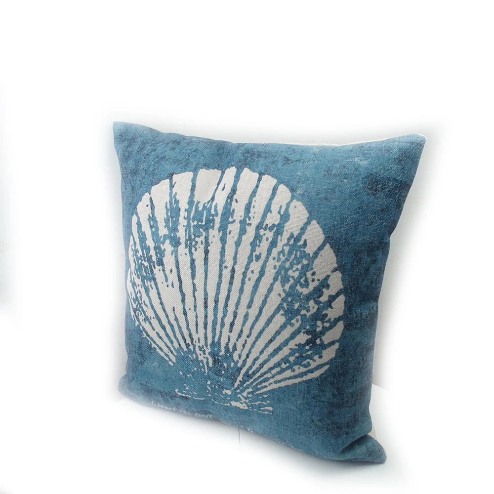 Голубая морская животная оболочка из хлопка и льна | Дом сад