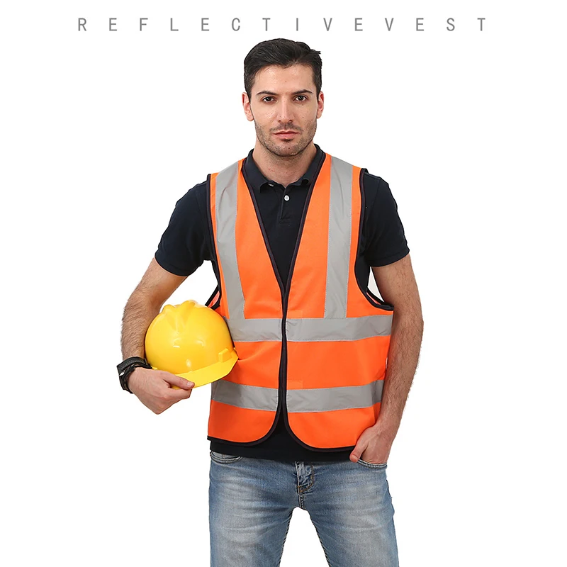 Unisex High visibility reflective safety vest work multi pockets wear waistcoat men | Безопасность и защита