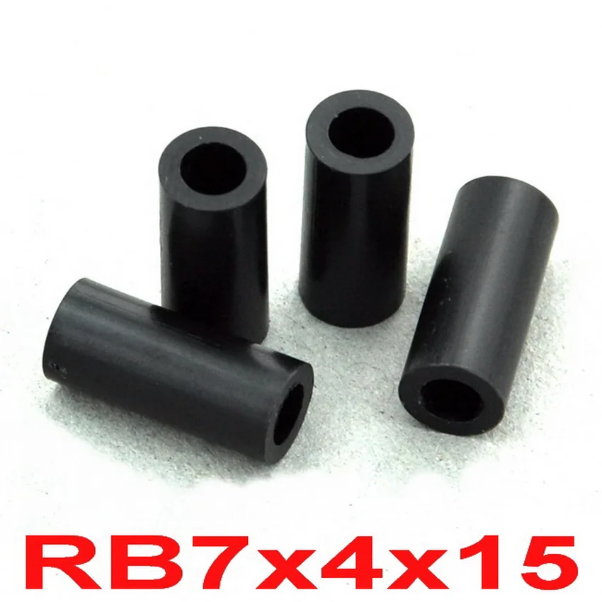 

( 1000 pcs/lot ) 15mm Black Nylon Round Spacer, OD 7mm, ID 4.1mm, for M4 Screws, Plastic.