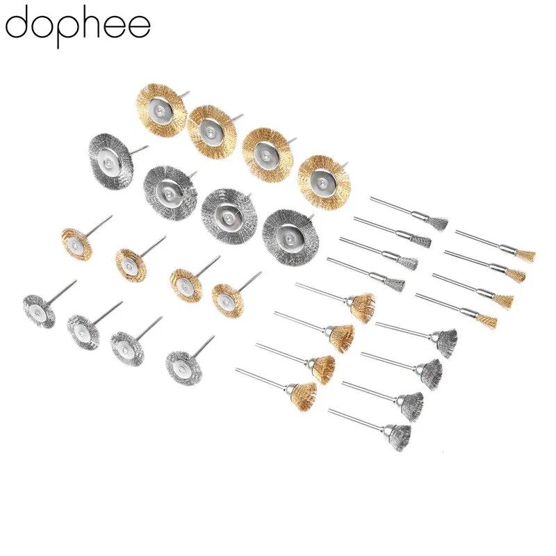 Dophee Dremel аксессуары латунная стальная проволочная щетка полировальный комплект