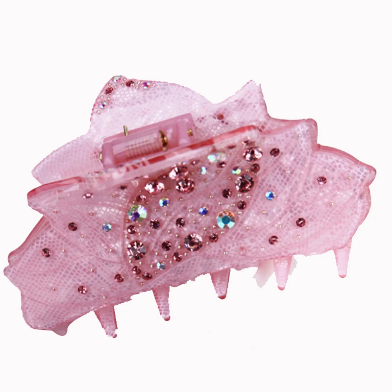 Дешевые веерообразные Когти для волос со стразами женщин аксессуары из ацетата