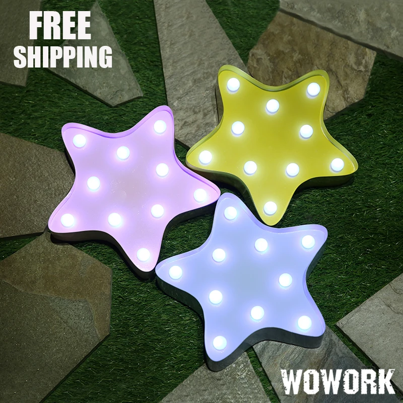 Шатер Letter LED Star свет 9 inch на батарейках Огни ночного лампа декоративный Up Letters