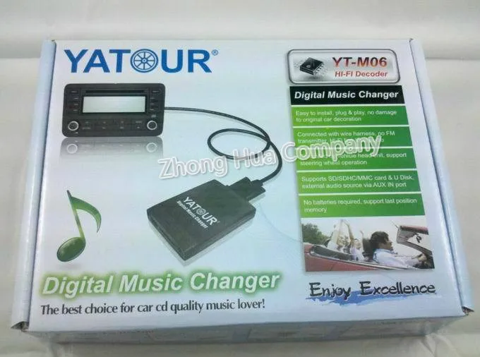 Автомобильный аудио цифровой преобразователь компакт дисков Yatour USB SD AUX Bluetooth для