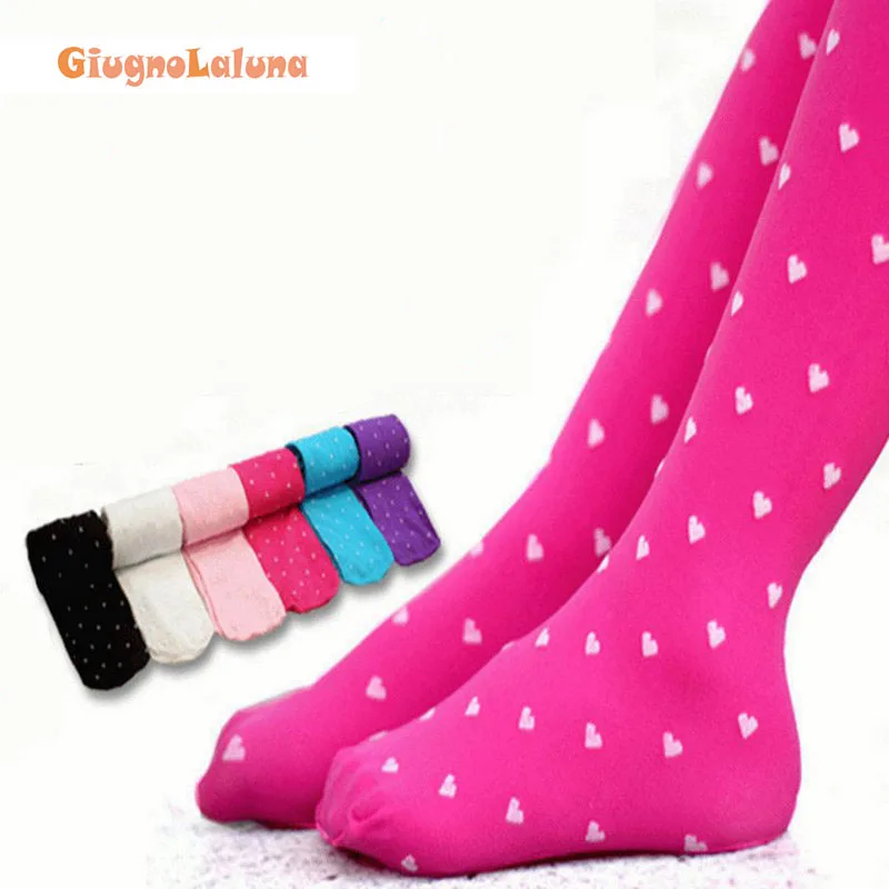 Повседневные летние колготки чулки для девочек с принтом сердца