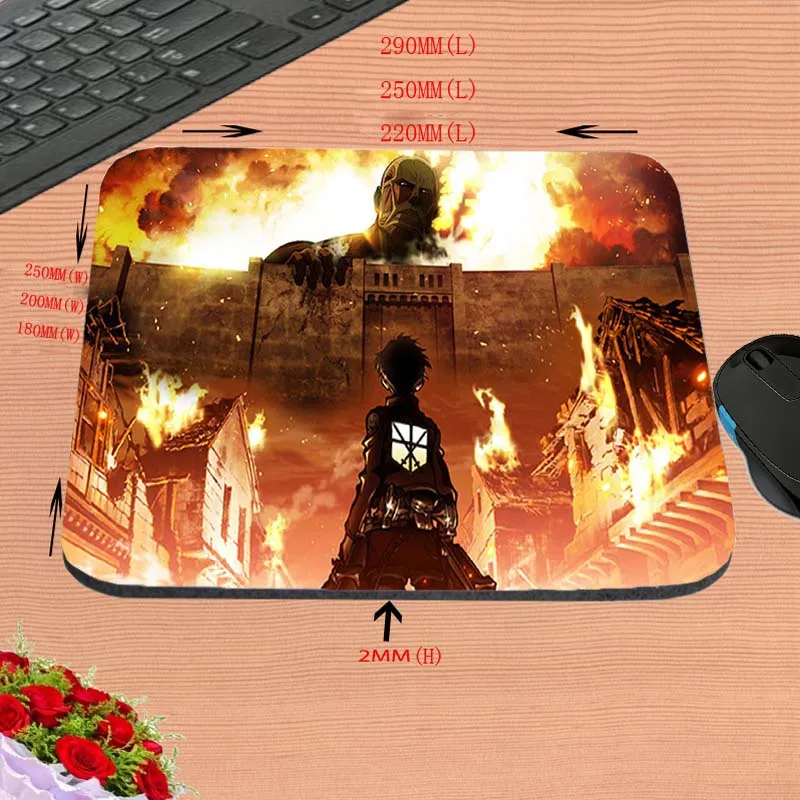 2017 Hot Sell Attack the giant Print Anti-slip New Arrival  Customized Rectangular Mouse Pad Computer PC Nice Gaming As Gift images - 6