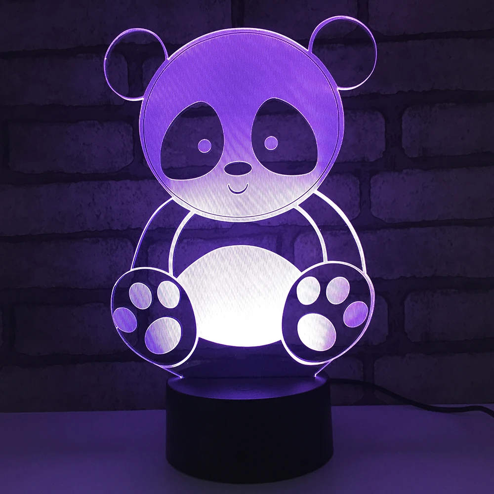 

Panda LED RGB Night Light 7 Color Change Desk Light Action Figures 1872 Boys Girls Christmas Toys