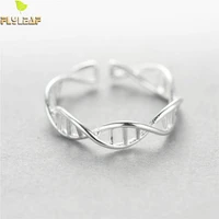 100 925 sterling silver double spiral structure dna open rings for women personality fashion fine jewelry flyleaf