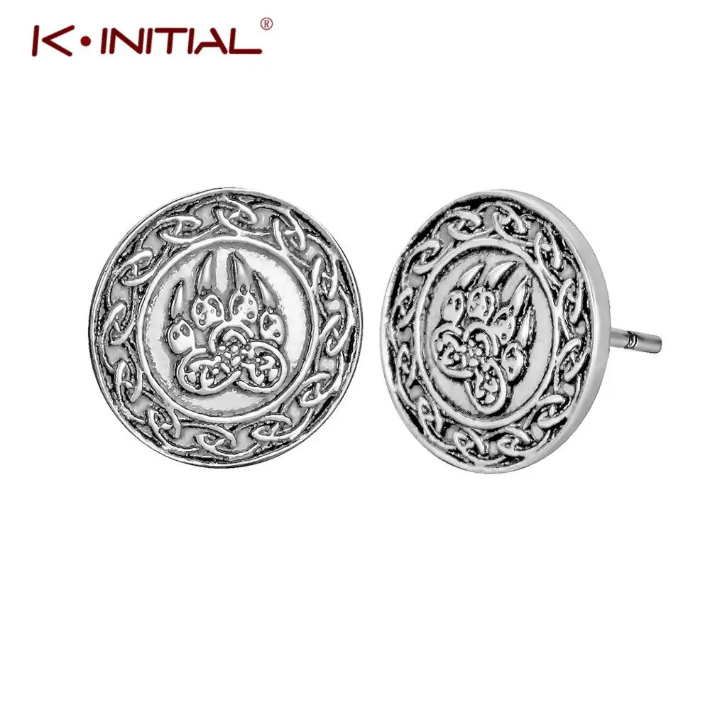 Kinitial Винтажные серьги гвоздики в виде кошачьей лапы медведя уха альпинистские с