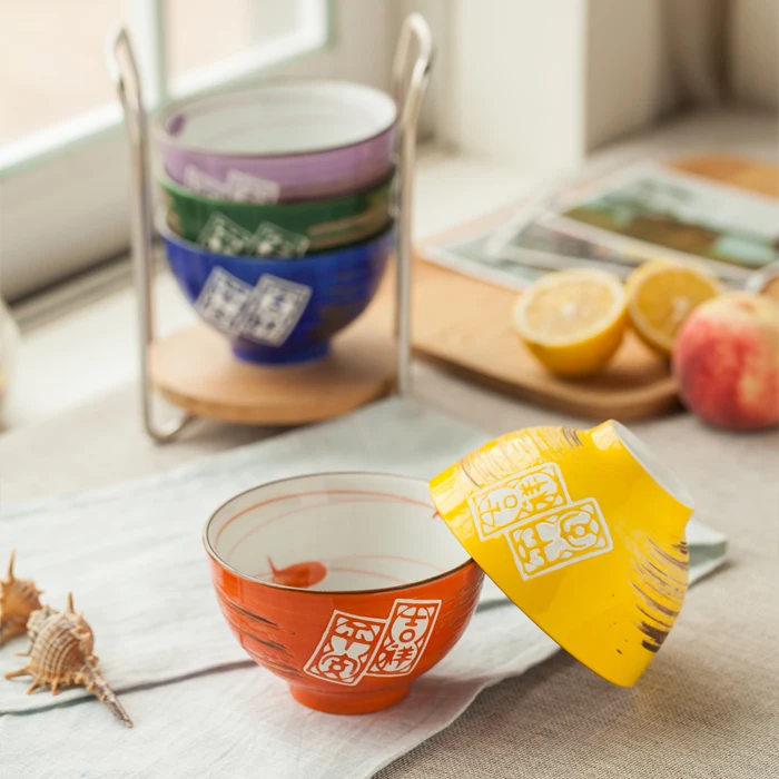 Миски из костяного фарфора столовые приборы церама для риса набор 5 шт./кор.