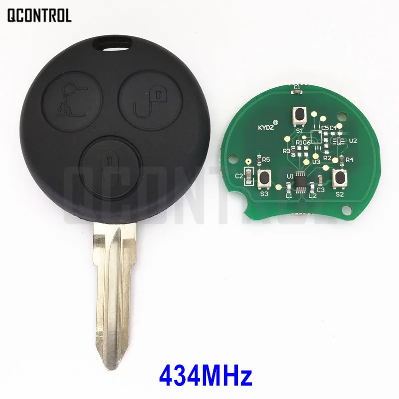 QCONTROL Автомобильный Дистанционный ключ 434 МГц для Mercedes Benz Smart Fortwo Forfour Roadster City Coupe