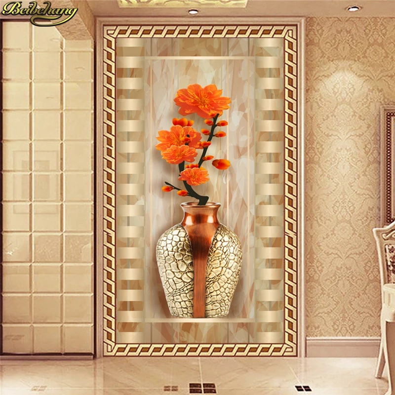 Обои на заказ большие настенные наклейки красная Сливовая ваза 3D мистический фон