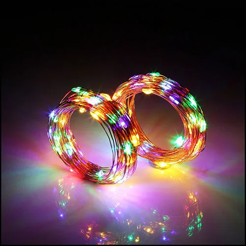 multicolor Светильник-гирлянда на солнечных батареях s 10/20M 100/200LED, напольный Сказочный светильник из медной проволоки для рождественского сада, дома, праздника, украшения, лампа - Испускаемый цвет: multicolor