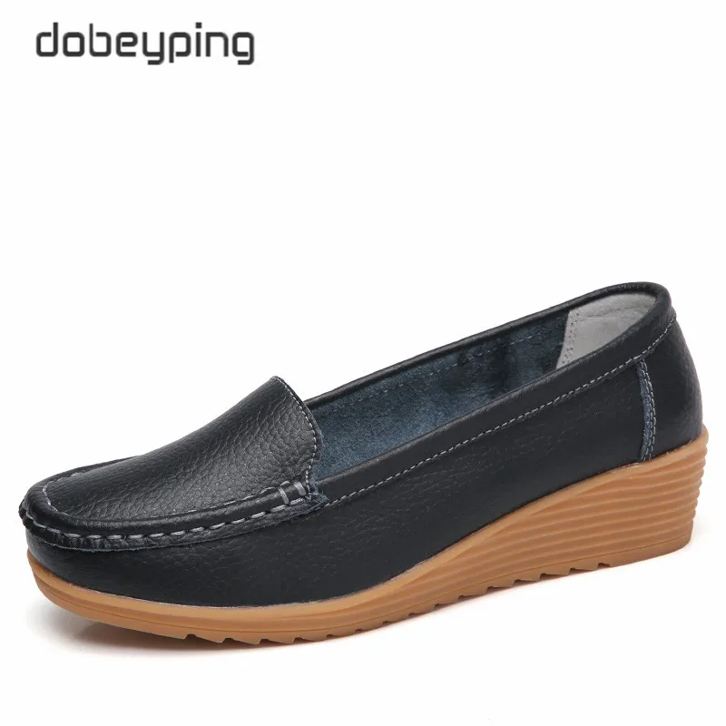 Dobeyping/женские лоферы из натуральной кожи; мокасины; женская обувь на плоской подошве; повседневная обувь для мам; нескользящая обувь для беременных женщин; мягкая обувь