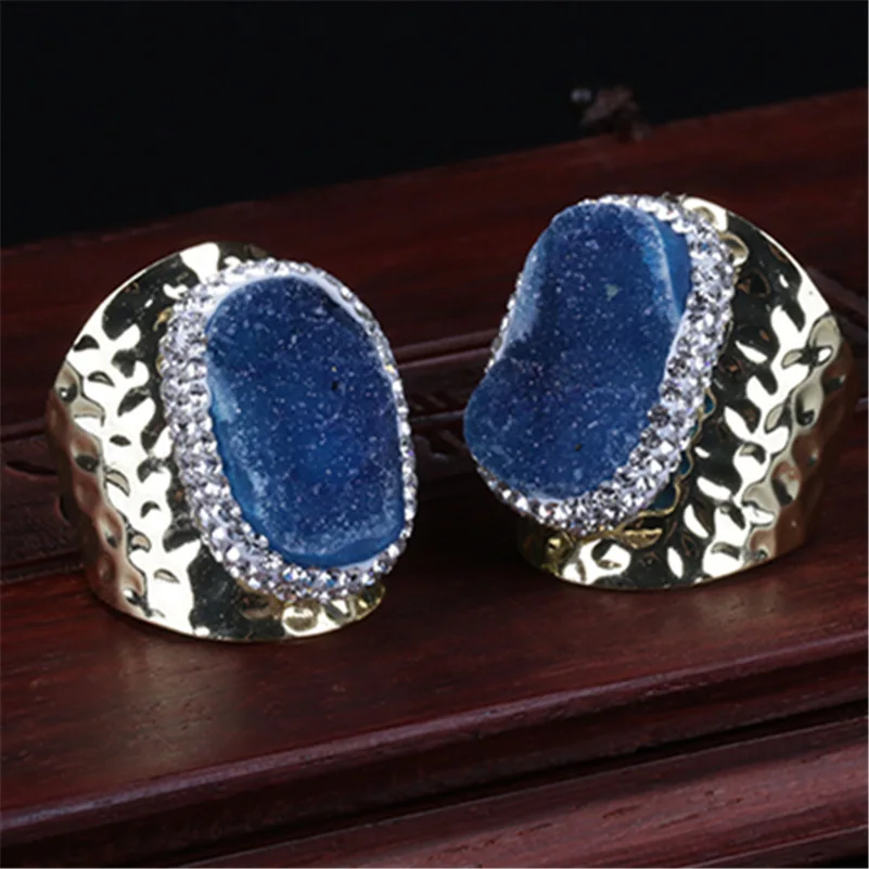 Натуральный многоцветный шероховатый сырой Druzy Drusy Кристальный камень Золотое