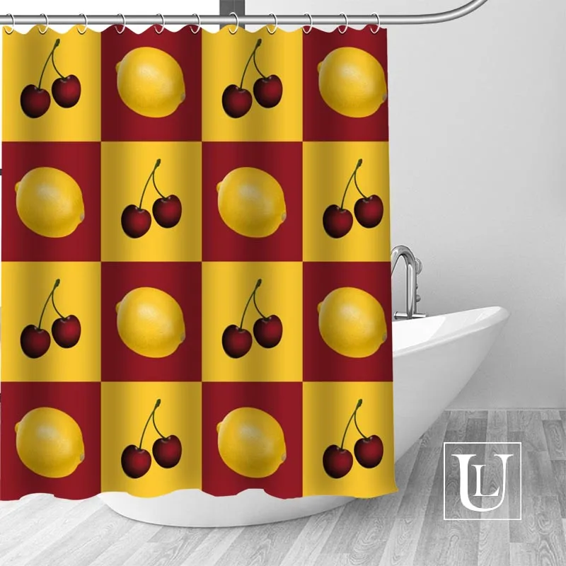 

Custom fruit pattern Curtain Fabric Modern Shower Curtain bathroom beautiful Curtains Bath decor Polyester Cloth Waterproof