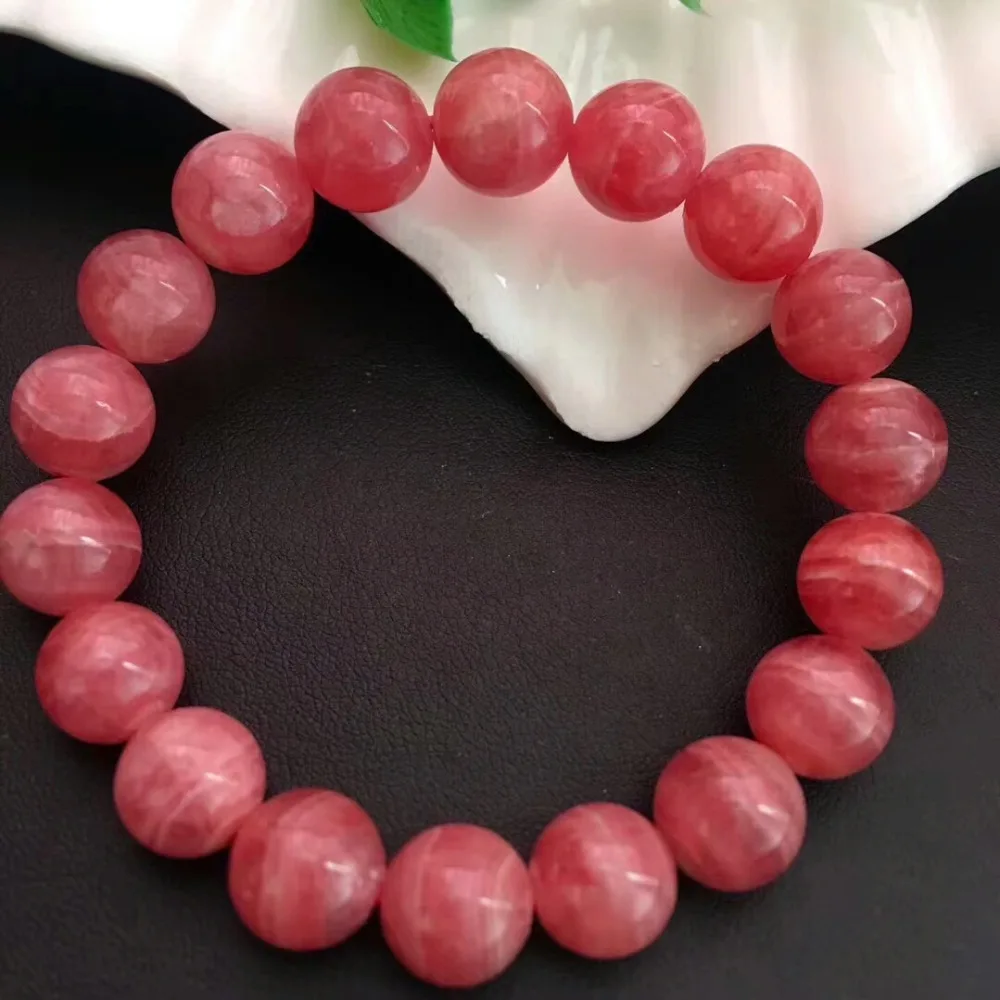 Натуральная роза лед Родохрозит Аргентина круглые бусины браслет 11 мм свадебные