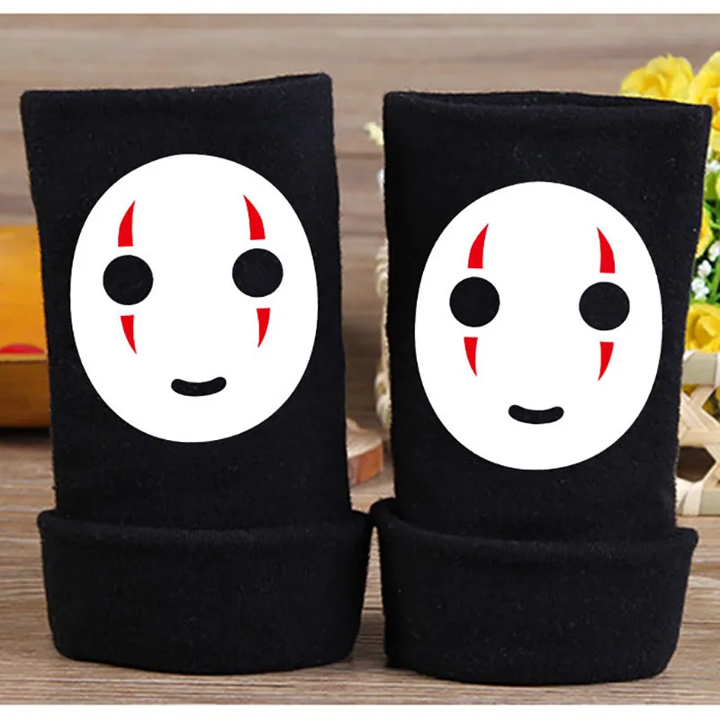 Зимняя хлопковая перчатка с рисунком аниме без пальцев модель 2017 унисекс подарок