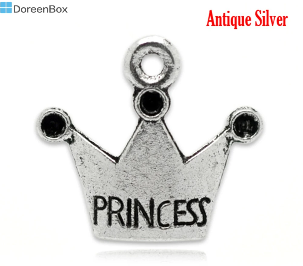Doreen Box прекрасный 100 Серебряный Цвет Корона Подвески 19x17 мм (B15387)|crown pendant|silver crown