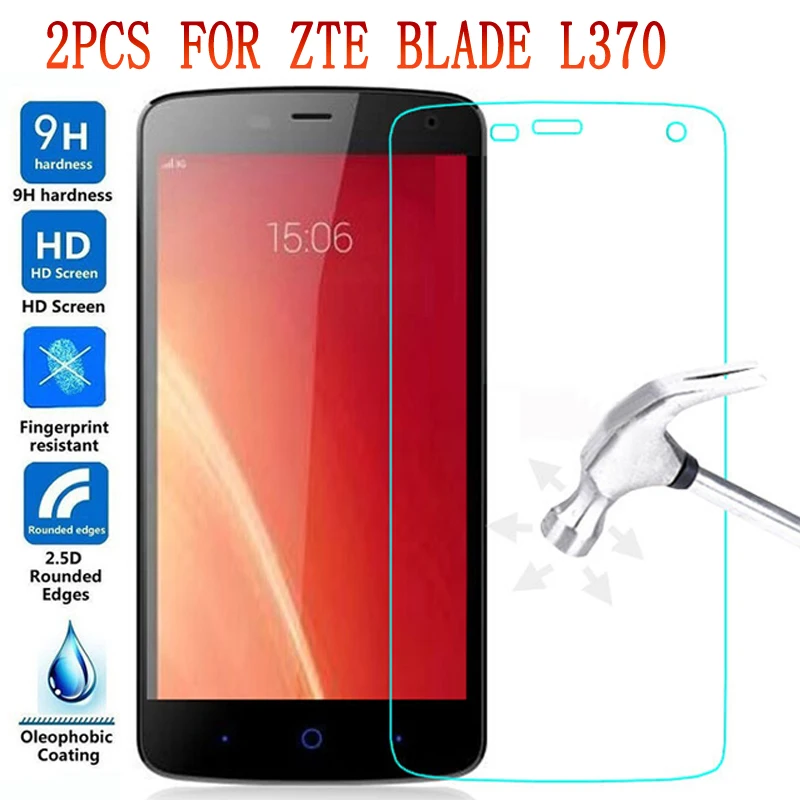 Закаленное стекло для zte blade L370 2 шт. защитная пленка 9H экрана Blade L370|Защитные