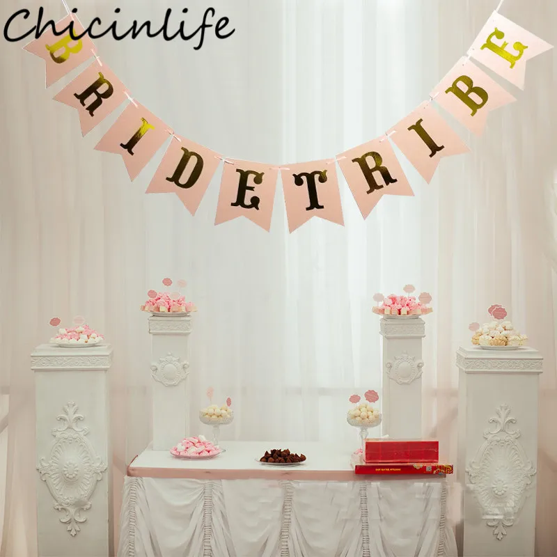 Chicinlife 9 шт./компл. розовый надпись «Bride Tribe» баннер девичник вечерние девичник свадебный душ благосклонности венчания украшения свадебные принадлежности