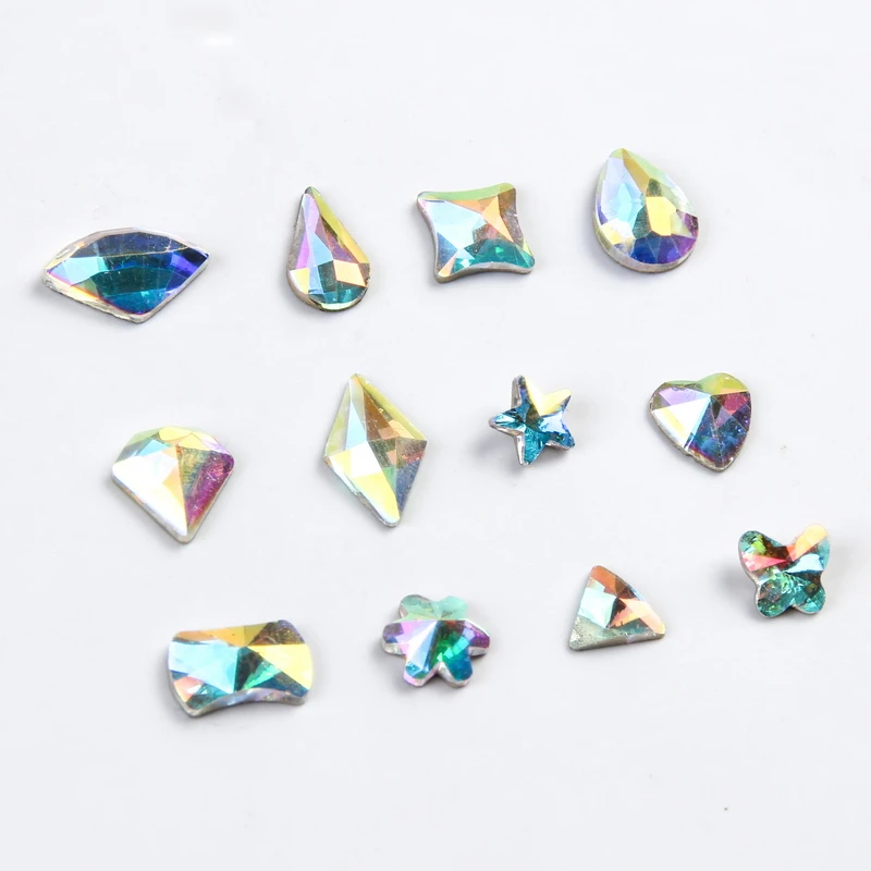 Elessical 12 формы 1 пакета(ов) AB Цвет Стекло Кристалл Rhinestone ногтей очарование Маникюр 3D