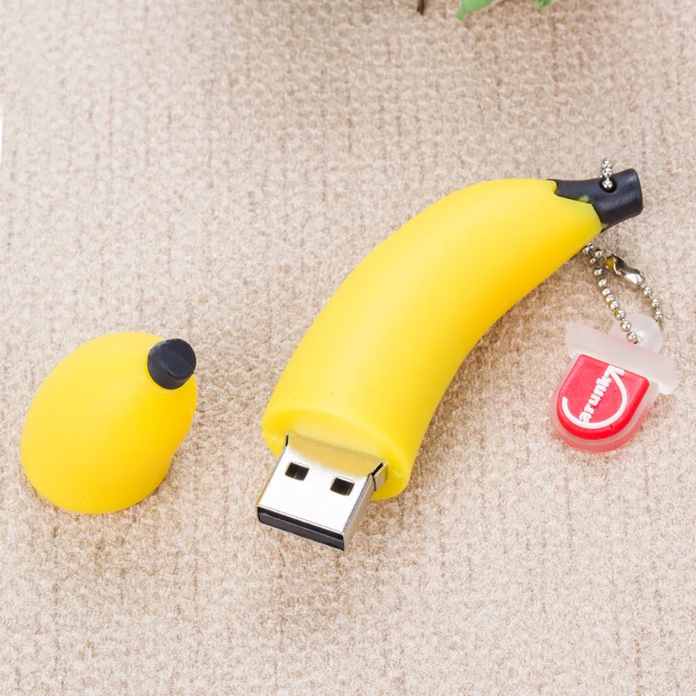 Силиконовый флеш-накопитель banana 4 Гб u диск 8 ГБ Флешка 16 32 64 фруктовый usb