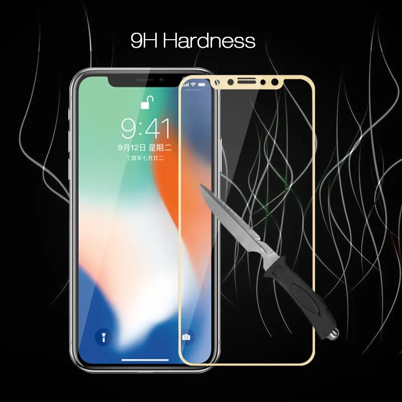 Полное покрытие из закаленного стекла для Apple IPhone X Передняя защита экрана пленка