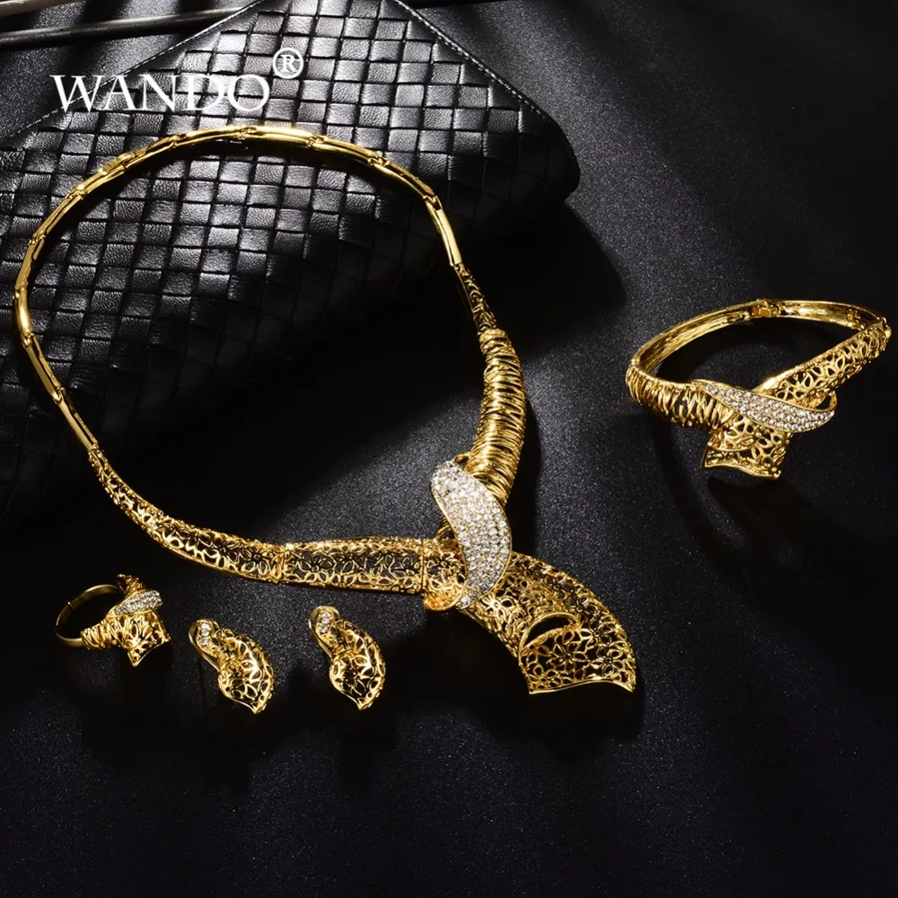 WANDO очаровательный дизайн ожерелья серьги и браслеты в эфиопском стиле золотые