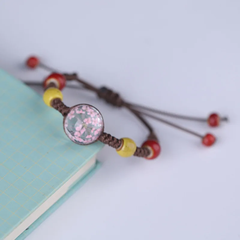 MINGJINBAO цветок Стекло браслет Керамика бусы Для женщин Изделия Ручной Работы Ткать