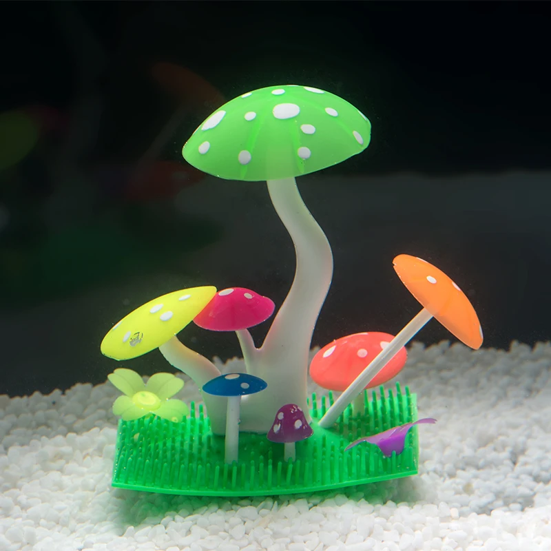 Аксессуары для аквариумов 15*12*9 см искусственный Коралл силиконовый гриб