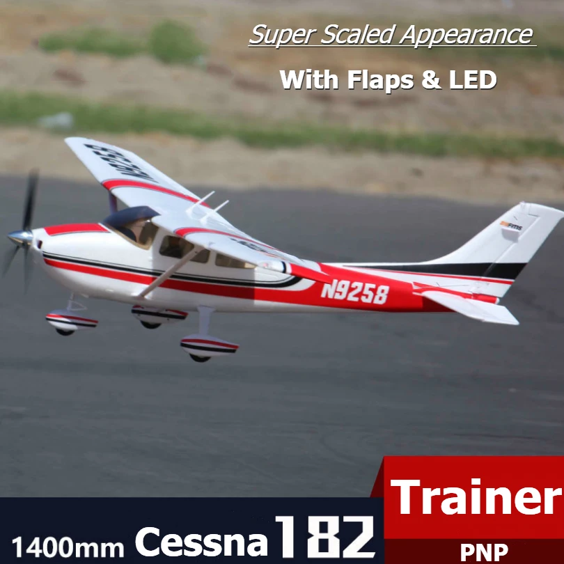 Модель FMS 1400 мм/1 4 м Sky Trainer Cessna 182 AT Red 5CH со светодиодными накидками масштаб PNP