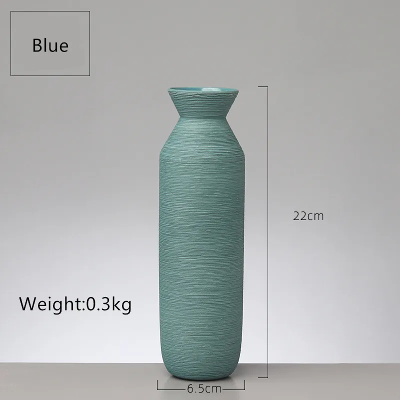 Керамическая ваза Morandi Красный Желтый Серый Синий Зеленый настольные вазы для цветы для домашнего декора аксессуары современные - Цвет: Blue