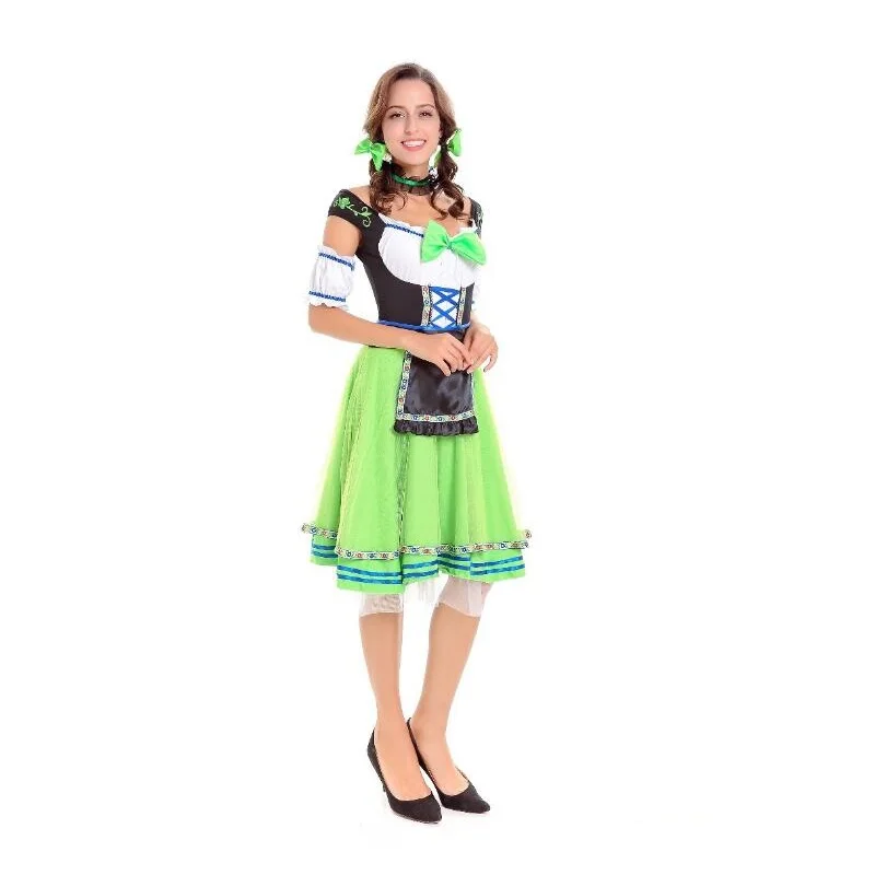 New Arrival Masquerade Women Bavarian Girl Oktoberfest Beer Maiden Cosplay Costume Fantasy Halloween Dress | Тематическая одежда и