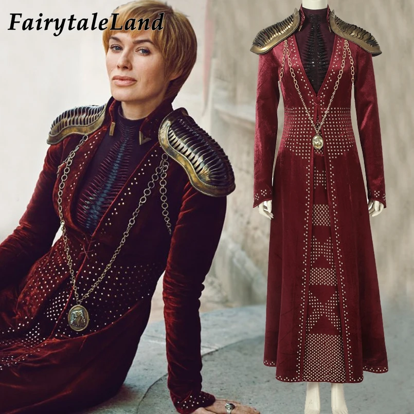 Cersei Lannister/костюм для косплея; костюм на Хэллоуин; костюм для косплея; костюм для игры престолов; 8 сезон; платье королевы Серсеи Ланнистер