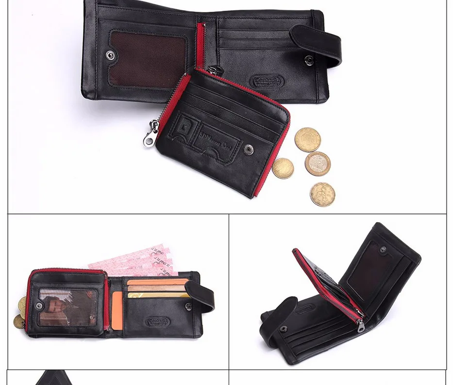 Мужской кошелек из натуральной кожи модный дизайн мужской черный женский