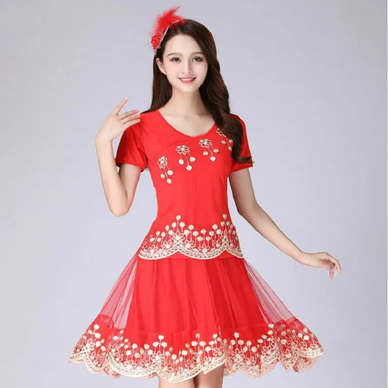 Новинка 2020 танцевальный костюм новый с коротким рукавом летний для взрослых