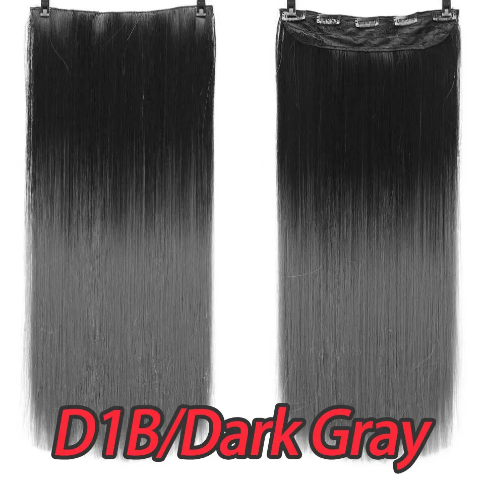 D1B.Dark Gray Pageup 24 дюйма длинные Размеры волнистые 5 зажимов зажимы для наращивания волос высокотемпературное волокно различных цветов синтетические накладные волосы - Цвет: D1B.Dark Gray