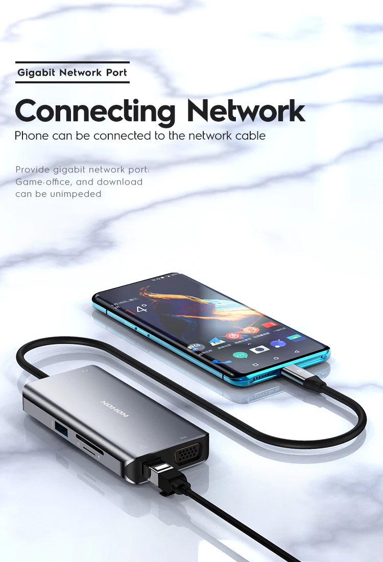 NOHON usb-хаб 3,0-Мульти USB C концентратор HDMI адаптер аудио NIC порт для MacBook huawei mate 20 Pro type C концентратор USB-C док-станция