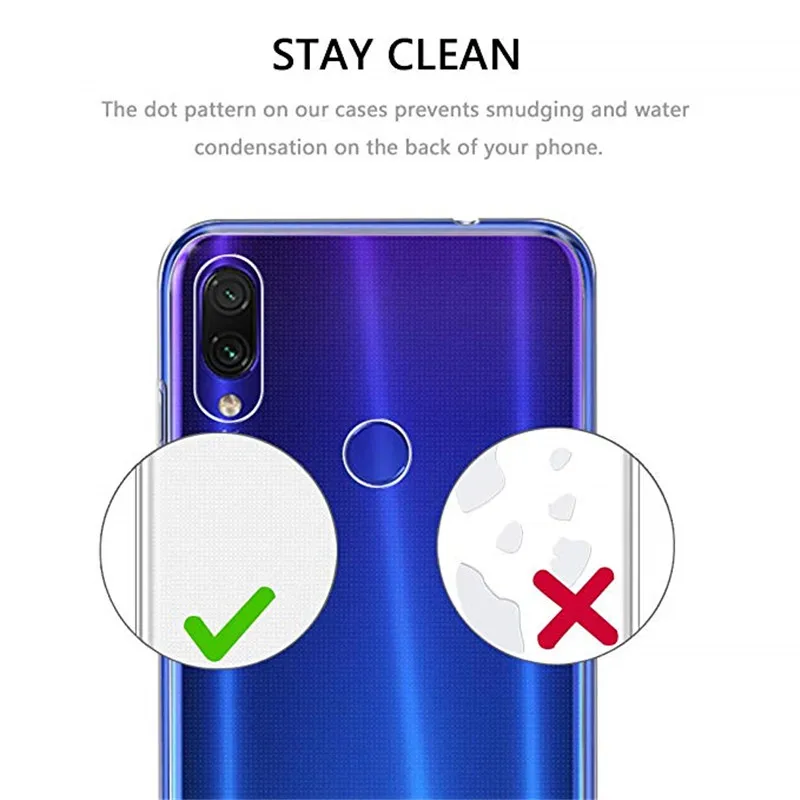 Чехол для Xiaomi Redmi Note 7 прозрачный мягкий тонкий чехол с защитой от царапин