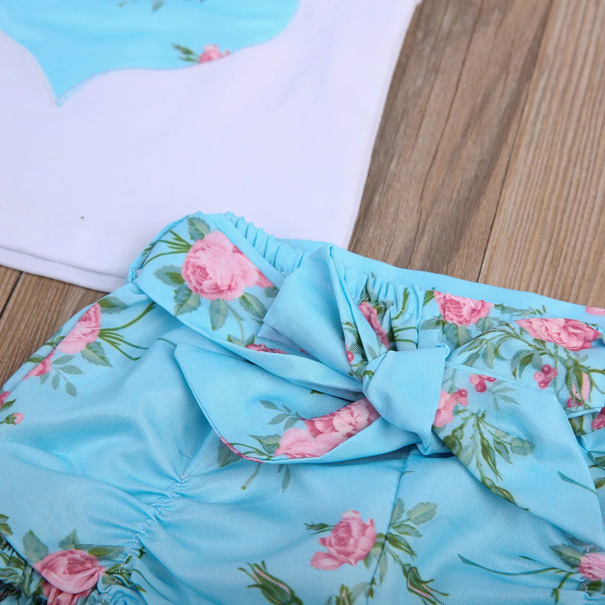 Комплект детской одежды из 3 предметов с цветочным кружевом для детей 6-12 месяцев