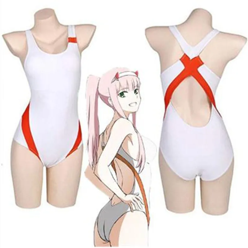 Девушка Аниме Zero Two 02 Ichigo Косплей Костюм Дарлинг в франкс Cos белый купальник жилет