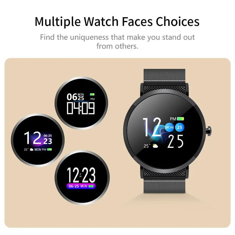 Смарт-часы IP67Waterproof браслет с пульсометром монитором кровяного давления