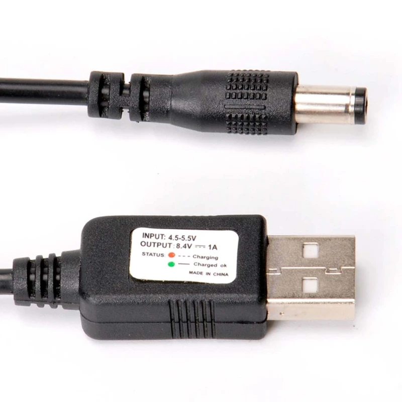 USB 5 V до 8,4 V кабель от блока питания для велосипеда светодиодный головной свет 18650 батарея Pack-M35