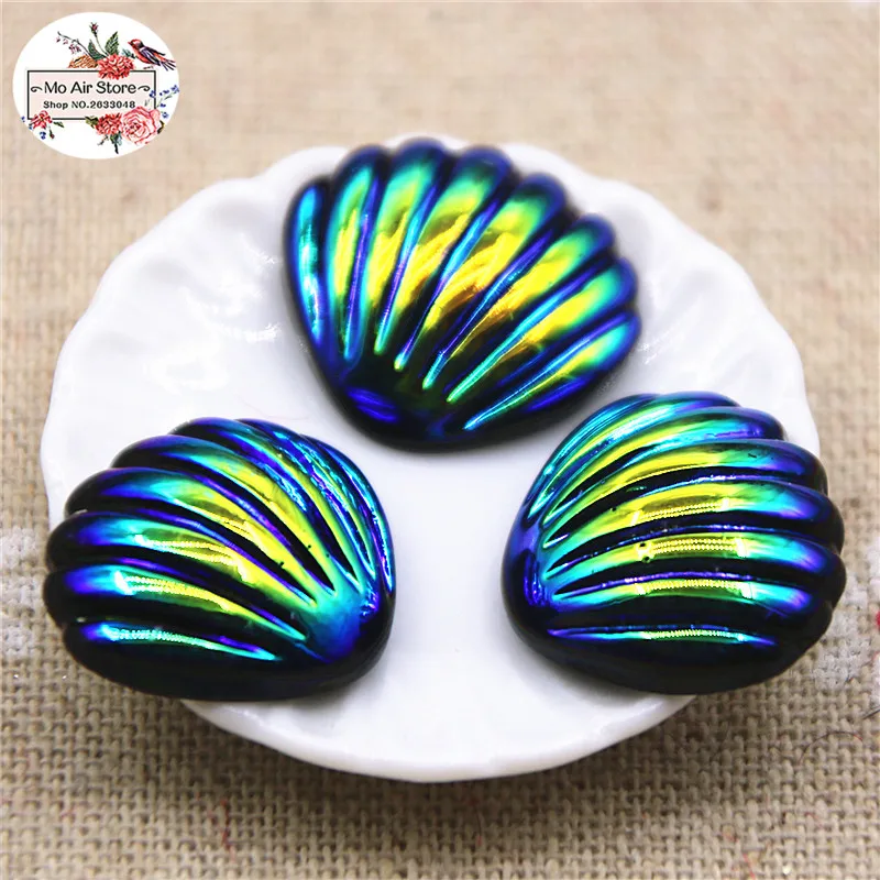 20 шт полимер блестящий красочный seashell Flatback Кабошон DIY волос Лук Центр Скрапбукинг Ремесло 19x20 мм