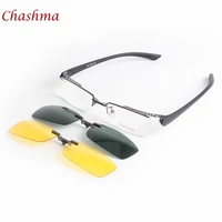 chashma brand day and night driving polarized lenses magnet clips prescription spectacles eyewear frame mens optical eye glasses