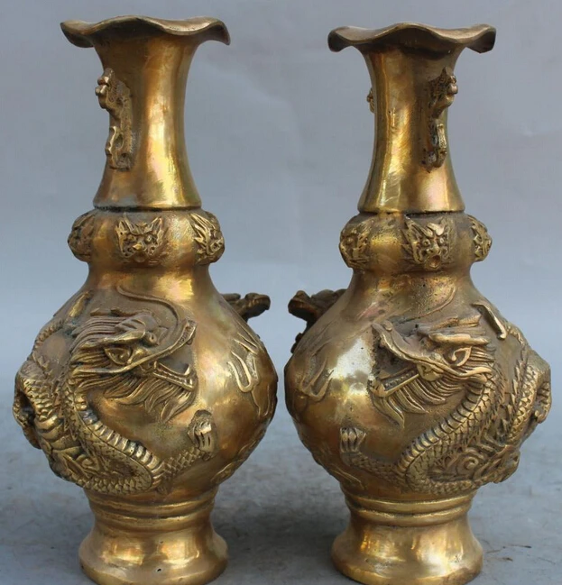 WBY 9 &quotотмеченная китайская династия дворец бронза латунь Дракон Играть бисера