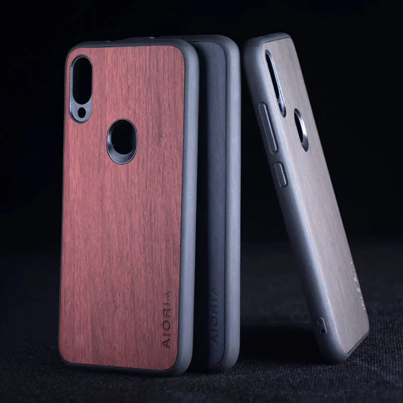 Чехол для Xiaomi Redmi Note 7 Pro кожаный чехол с деревянным узором силиконовым чехлом