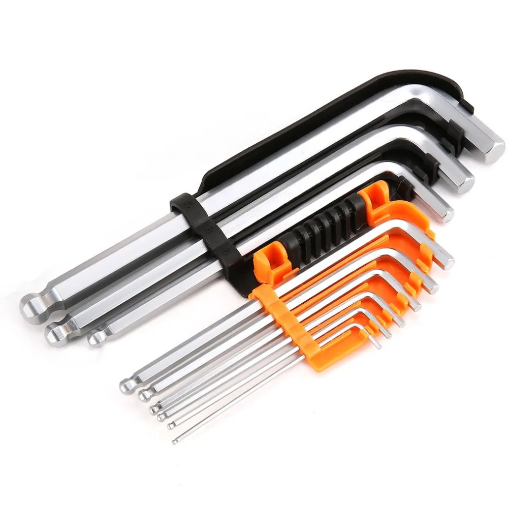 9 шт. l-образный Длинный рычаг Шариковая точка шестигранный ключ стальное зеркало