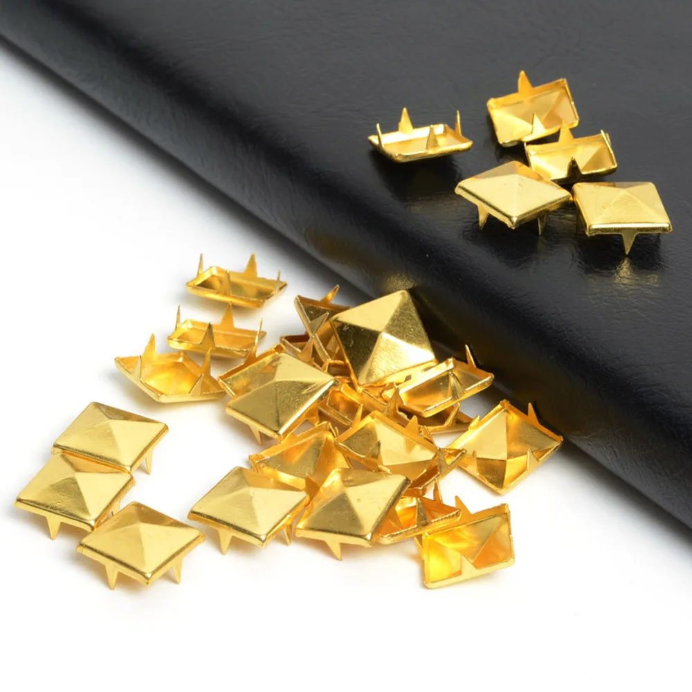 100 шт. 12 мм Позолоченные пирамидальные шпильки|rivet case|rivet toolbelt superman |