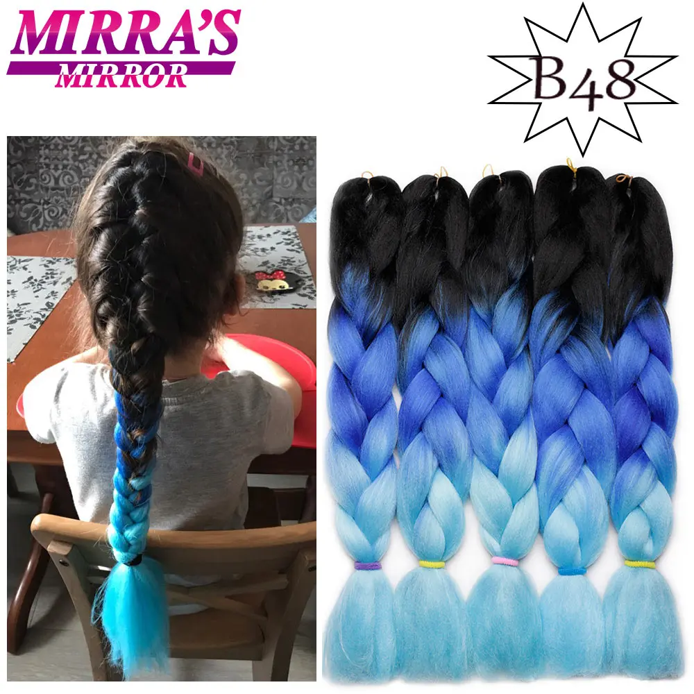 Mirra's Mirror кроше Джамбо косы накладные волосы Омбре плетение волос цветные синтетические волосы для косичек три тона зеленый розовый